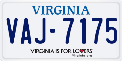 VA license plate VAJ7175