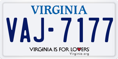 VA license plate VAJ7177