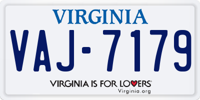 VA license plate VAJ7179