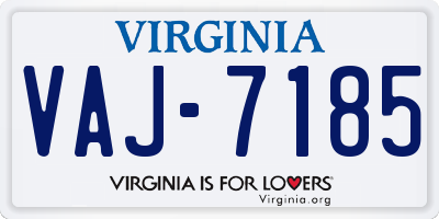 VA license plate VAJ7185