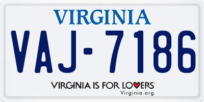 VA license plate VAJ7186