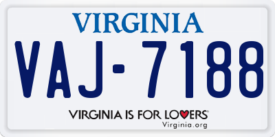 VA license plate VAJ7188