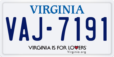 VA license plate VAJ7191