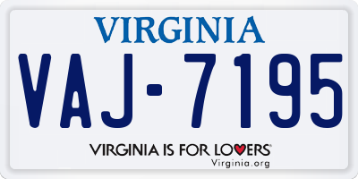VA license plate VAJ7195