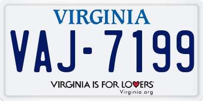 VA license plate VAJ7199