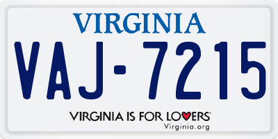 VA license plate VAJ7215