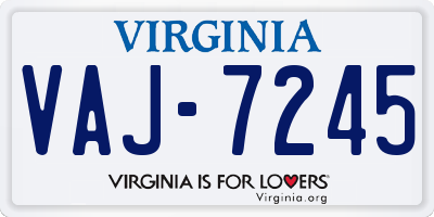 VA license plate VAJ7245