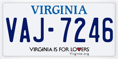 VA license plate VAJ7246