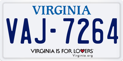 VA license plate VAJ7264