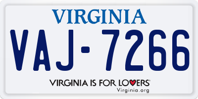 VA license plate VAJ7266