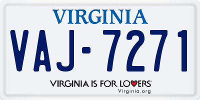 VA license plate VAJ7271