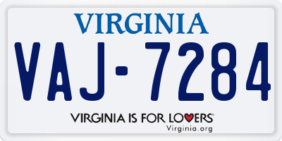 VA license plate VAJ7284