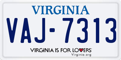 VA license plate VAJ7313