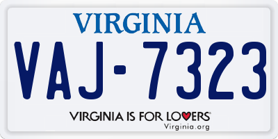 VA license plate VAJ7323