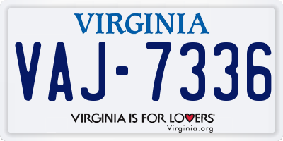 VA license plate VAJ7336