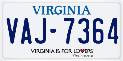 VA license plate VAJ7364