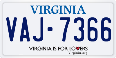 VA license plate VAJ7366