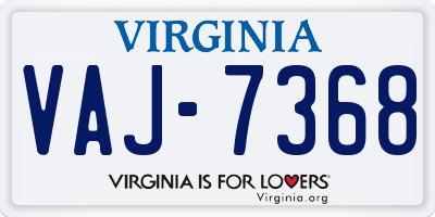 VA license plate VAJ7368