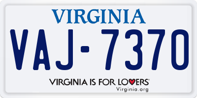VA license plate VAJ7370