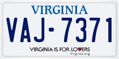 VA license plate VAJ7371