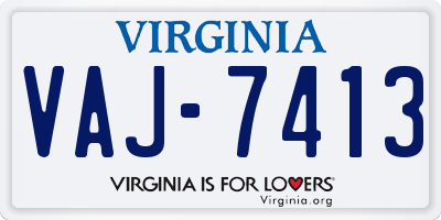 VA license plate VAJ7413