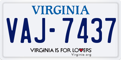 VA license plate VAJ7437