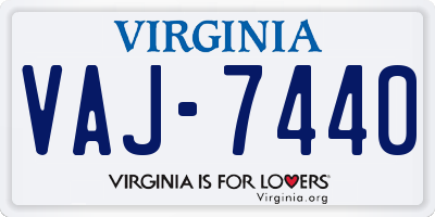 VA license plate VAJ7440
