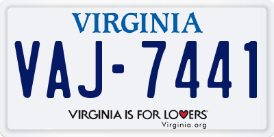 VA license plate VAJ7441