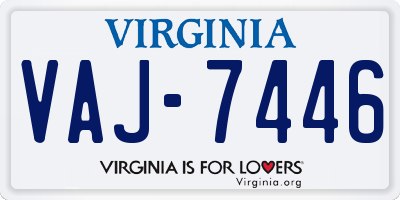 VA license plate VAJ7446