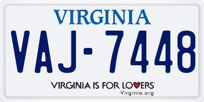 VA license plate VAJ7448