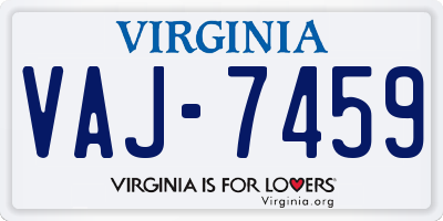 VA license plate VAJ7459