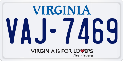 VA license plate VAJ7469