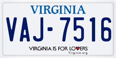 VA license plate VAJ7516