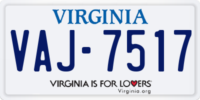 VA license plate VAJ7517
