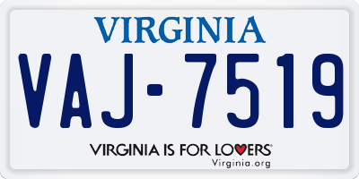 VA license plate VAJ7519