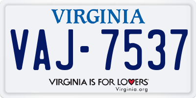 VA license plate VAJ7537