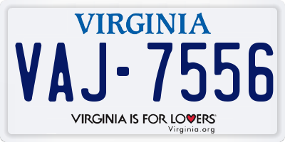VA license plate VAJ7556