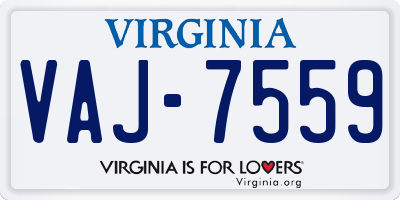 VA license plate VAJ7559