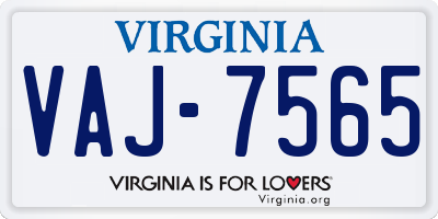 VA license plate VAJ7565