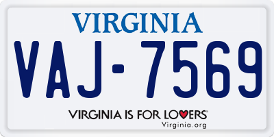 VA license plate VAJ7569