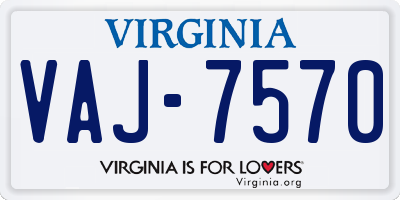VA license plate VAJ7570