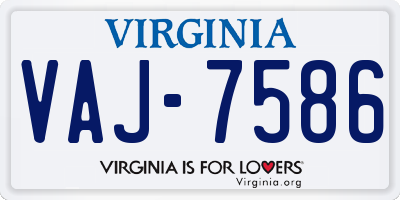 VA license plate VAJ7586