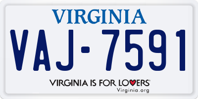 VA license plate VAJ7591