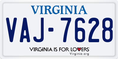 VA license plate VAJ7628