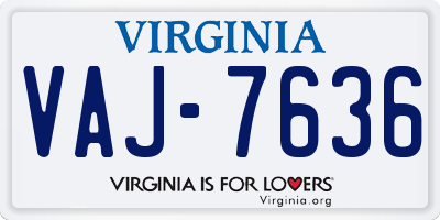 VA license plate VAJ7636