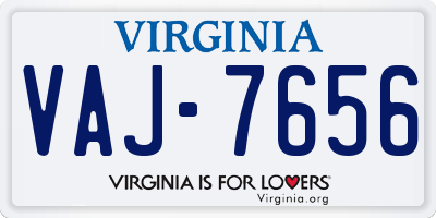 VA license plate VAJ7656