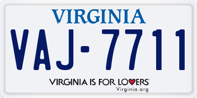 VA license plate VAJ7711