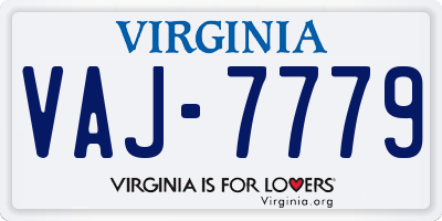 VA license plate VAJ7779