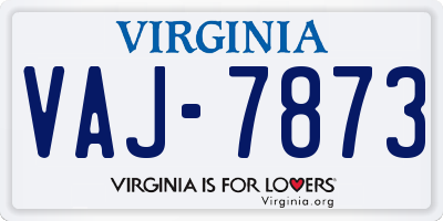 VA license plate VAJ7873