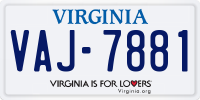 VA license plate VAJ7881